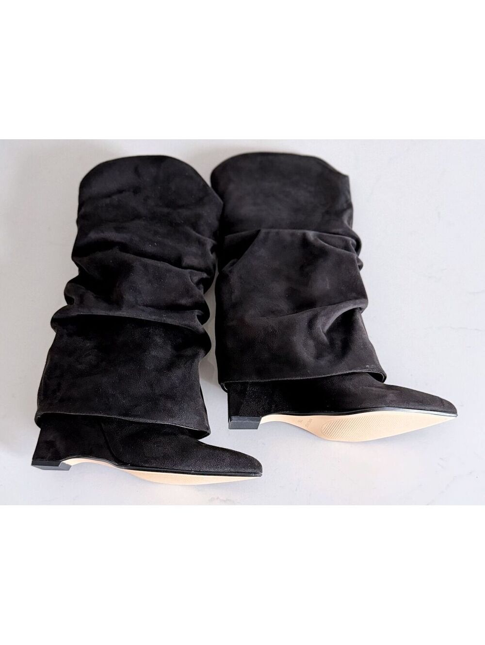 Nine West Amazin Black Pointy Toe High Shaft Dress Boots Women Size 7